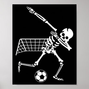 Dabbing-Skelett-Fußballhumor Lustiges Halloween-Ge Poster