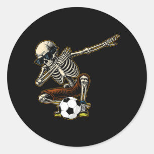 Dabbing-Skelett-Fußballspieler Cooler Halloween Runder Aufkleber