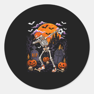 Dabbing-Skelett-Halloween-Kostüm-Fußballspieler Runder Aufkleber