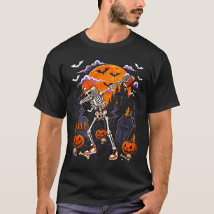 Dabbing-Skelett-Halloween-Kostüm-Fußballspieler T-Shirt