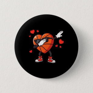 Dabbing Skelett Herz Dab Pose Valentinstag Frauen Button