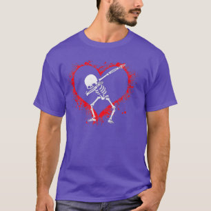 Dabbing Skelett Kinder Herz Dab Boys Funny Valent T-Shirt