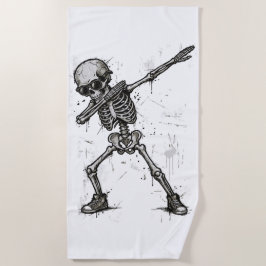 Dabbing-Skelett-Kunst – Lustiger Street-Style Strandtuch