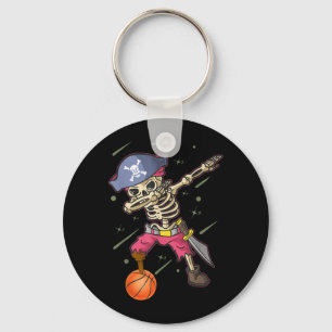 Dabbing-Skelett-Pirat-Basketballliebhaber-Hallowee Schlüsselanhänger