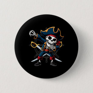 Dabbing-Skelett-Pirat-Halloween-Kinder-Jolly-Roger Button