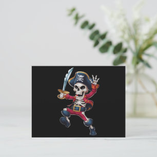 Dabbing-Skelett-Pirat-Halloween-Kinder-Jolly-Roger Postkarte