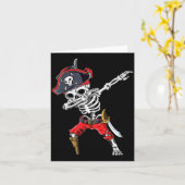 Dabbing-Skelett-Pirat Karte (Gelbe Blume)