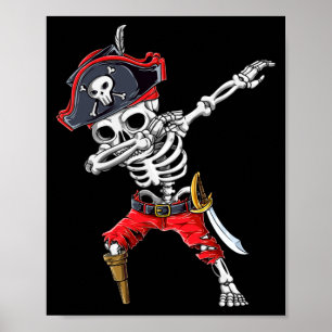 Dabbing-Skelett-Pirat Poster