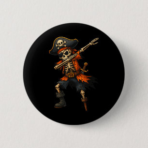 Dabbing-Skelett-Piraten-Halloween-Kinderkostüm Button