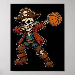 Dabbing-Skelett-Piratenskelett Halloween-Pirat Da Poster