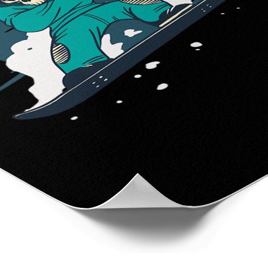 Dabbing Skelett Snowboarder Snowboard Snowboardin Poster (Ecke)
