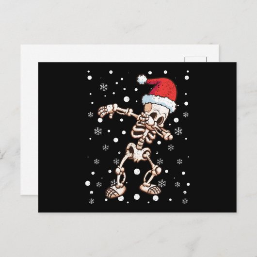Dabbing Skelett Weihnachten Postkarte (Vorne/Hinten)