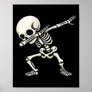 Dabbing Skeletts Boys Kids Men Funny Halloween Poster