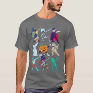 Dabbing Skeletts Monster Funny Halloween Boys Gir T-Shirt