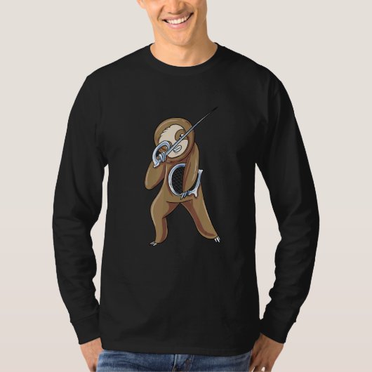 Dabbing Sloth Fencing Dab Dance Fencer T-Shirt (Vorderseite)