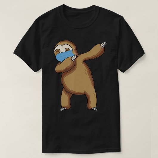 Dabbing Sloth mit Gesichtsmaske Funny Dab Geschenk T-Shirt (Design vorne)