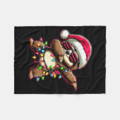 Dabbing Sloth Xmas For Kids Boys Girl Sloth Lover Fleecedecke (Vorderseite (Horizontal))