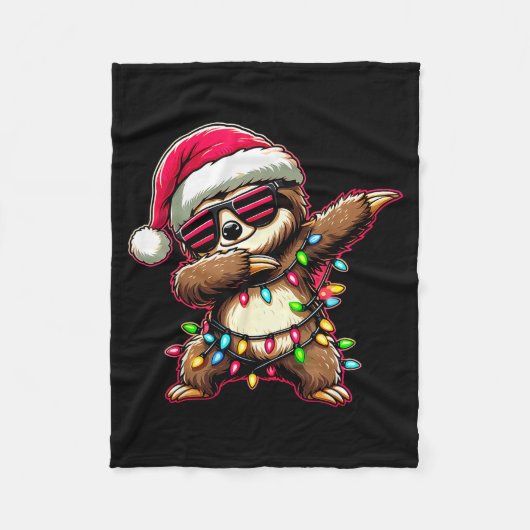 Dabbing Sloth Xmas For Kids Boys Girl Sloth Lover Fleecedecke (Vorderseite)