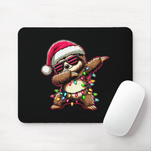Dabbing Sloth Xmas For Kids Boys Girl Sloth Lover Mousepad (Mit Mouse)