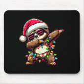 Dabbing Sloth Xmas For Kids Boys Girl Sloth Lover Mousepad (Vorne)