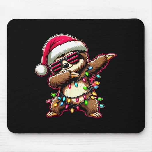 Dabbing Sloth Xmas For Kids Boys Girl Sloth Lover Mousepad (Vorne)