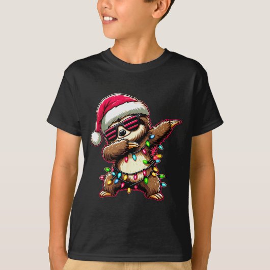 Dabbing Sloth Xmas For Kids Boys Girl Sloth Lover T-Shirt (Vorderseite)