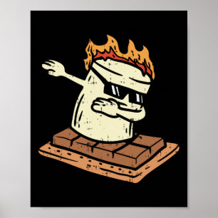 Dabbing Smore Marshmallow süße Dab Tanz Camping C Poster