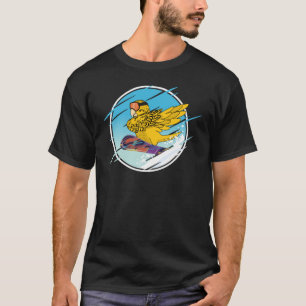 Dabbing Snowboard Papagei I Gelber Lutino Wellensi T-Shirt