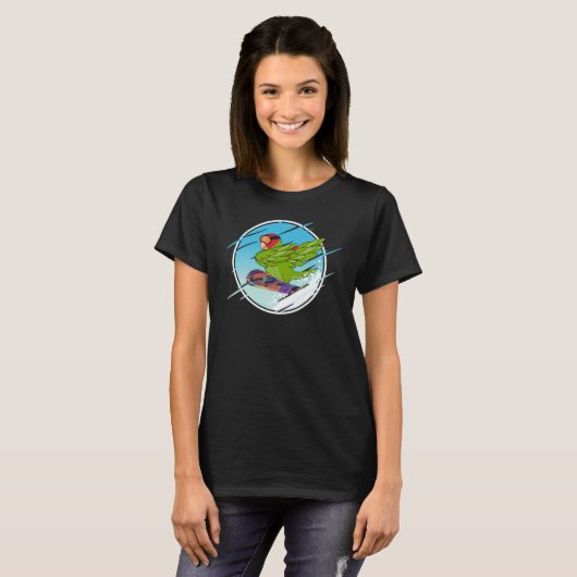 Dabbing Snowboard Parrot I Cherry headed Conure T-Shirt (Vorne ganz)