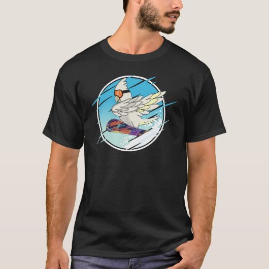 Dabbing Snowboard Parrot I Goffins Cockatoo T-Shirt (Vorderseite)