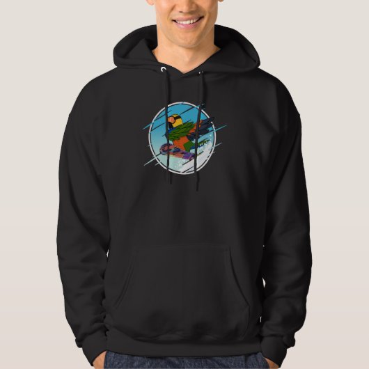 Dabbing Snowboard Parrot I Jenday Conure Hoodie (Vorderseite)