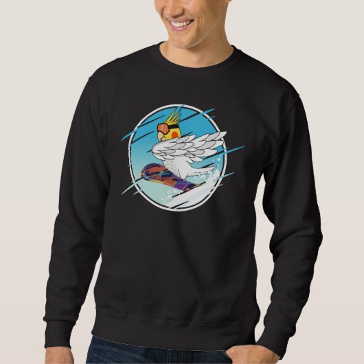 Dabbing Snowboard Parrot I Lutino Cockatiel Sweatshirt (Vorderseite)