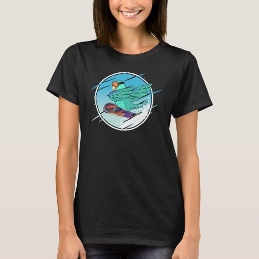 Dabbing Snowboard Parrot I Turquoise Parrotlet T-Shirt (Vorderseite)