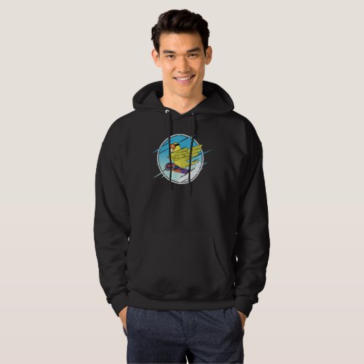 Dabbing Snowboard Parrot I Yellow Parrotlet Hoodie (Vorne ganz)