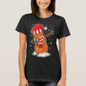 Dabbing Snowman Basketball Ball Christmas Santa Bo T-Shirt (Vorderseite)