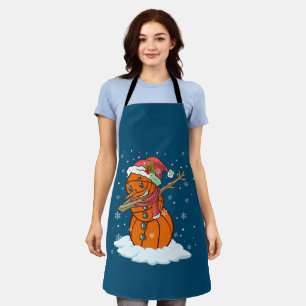 Dabbing Snowman Basketball Ball Tee Christmas Sant Schürze