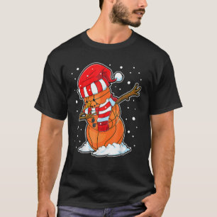 Dabbing Snowman Basketball Ball Weihnachten Weihna T-Shirt