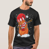 Dabbing Snowman Basketball Ball Weihnachten Weihna T-Shirt (Vorderseite)