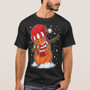 Dabbing Snowman Basketball Ball Weihnachten Weihna T-Shirt