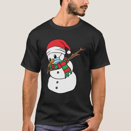 Dabbing Snowman Mask Xmas Dab Christmas Santa T-Shirt (Vorderseite)