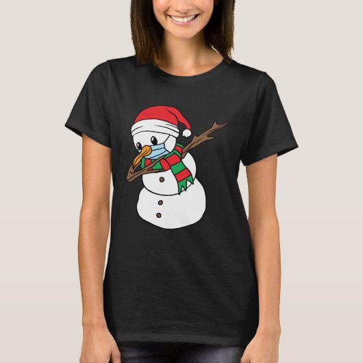 Dabbing Snowman Mask Xmas Dab Christmas Santa T-Shirt (Vorderseite)