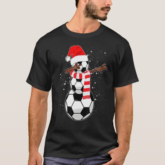 Dabbing Snowman Soccer T-Shirt (Vorderseite)