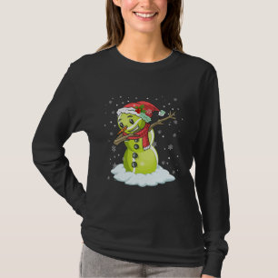 Dabbing Snowman Tennis Ball T-Shirt Weihnachten We