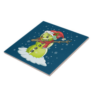 Dabbing Snowman Tennis Ball T-Shirt Weihnachten We Fliese