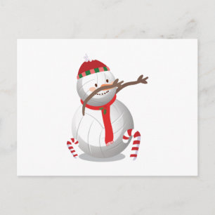 Dabbing Snowman Volleyball Weihnachts Funny Dab Feiertagspostkarte