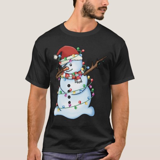 Dabbing Snowman Weihnachtsfest Weihnachts Weihnach T-Shirt (Vorderseite)