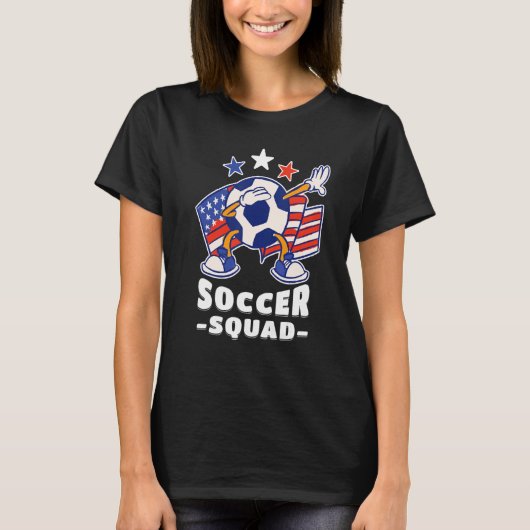 Dabbing Soccer Ball American Flag Soccer Squad 1 T-Shirt (Vorderseite)