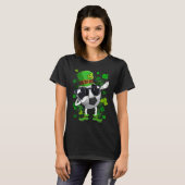 Dabbing Soccer Ball Leprechaun Saint Patrick's Day T-Shirt (Vorne ganz)