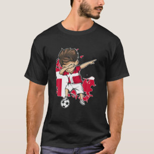 Dabbing Soccer Boy Denmark Jersey - Dänemark Map F T-Shirt