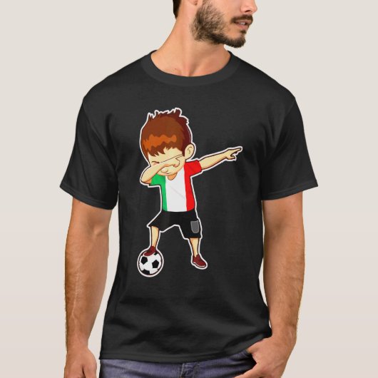 Dabbing Soccer Boy Italien Männer Frauen Kinder It T-Shirt (Vorderseite)